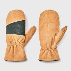 Men's Mixed Leather Dress Pig Suede Mittens - Goodfellow & Co™‎ Tan S/M
